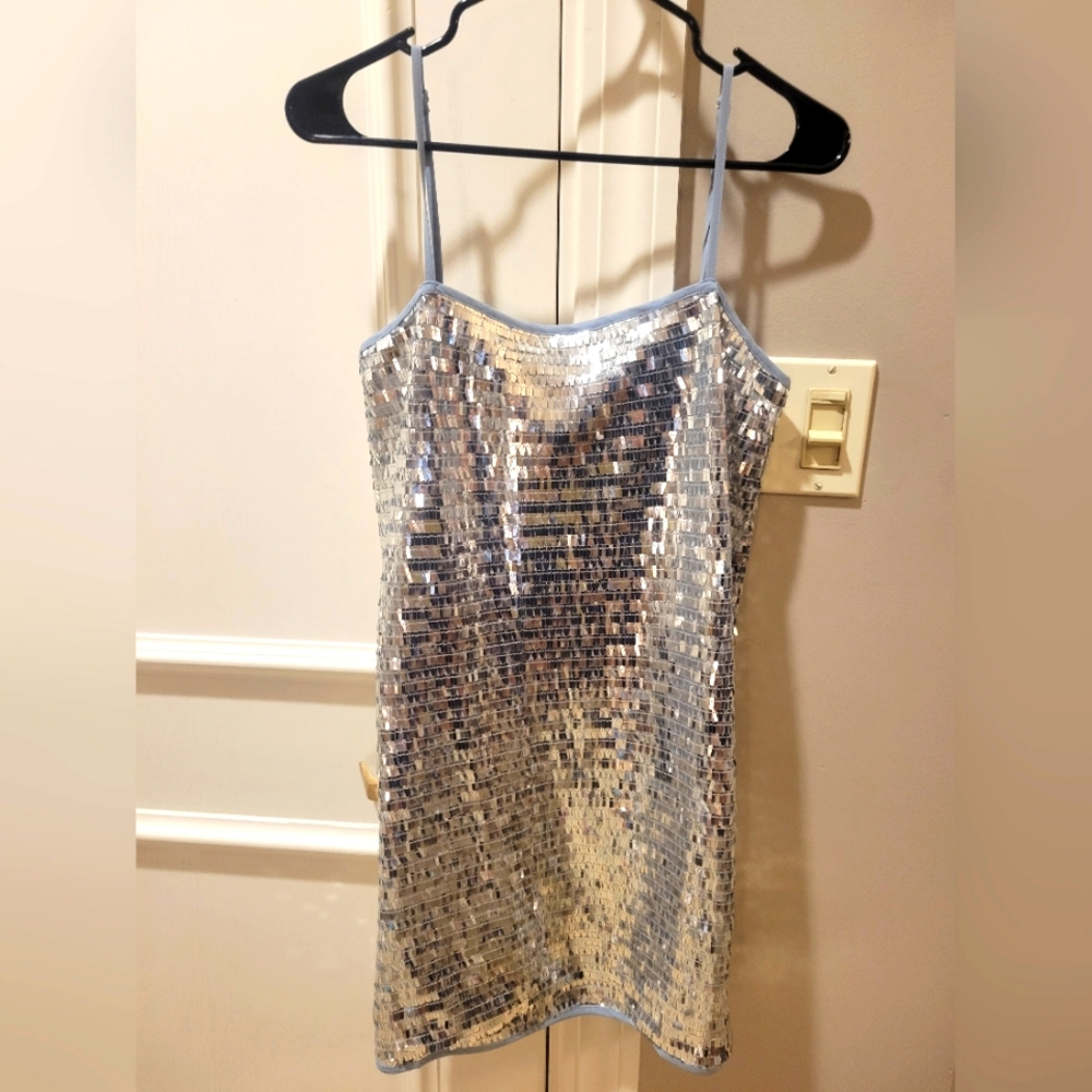 NWT Sequin Mini Dress Lined with Adjustable Straps